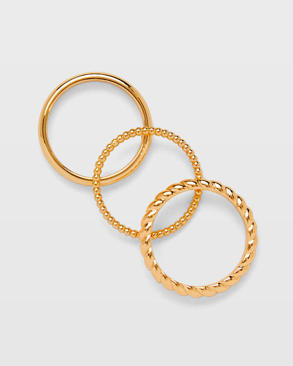 club monaco Stacking Ring Set Gold