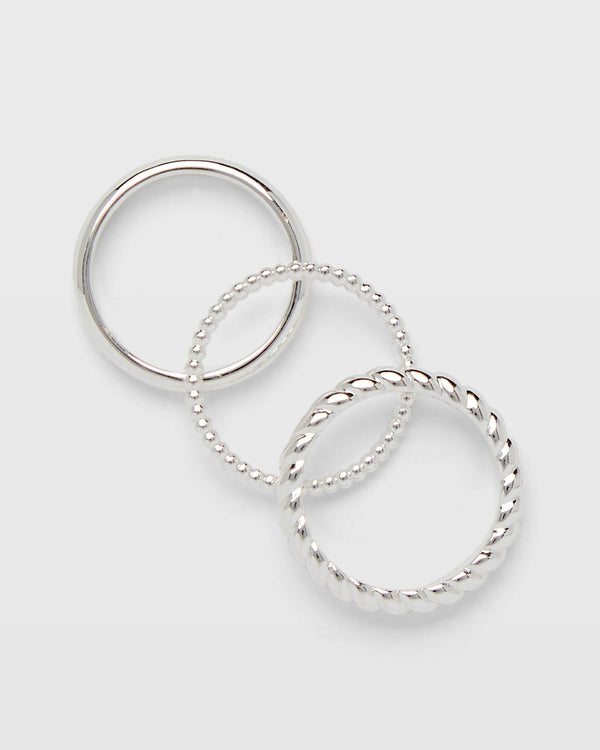 club monaco Stacking Ring Set Silver