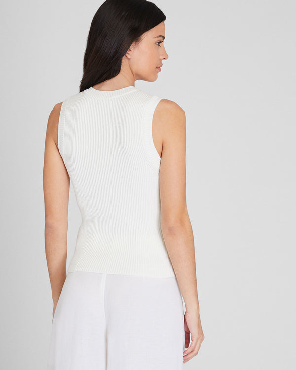 Club Monaco Stitch Detail Sweater Tank White