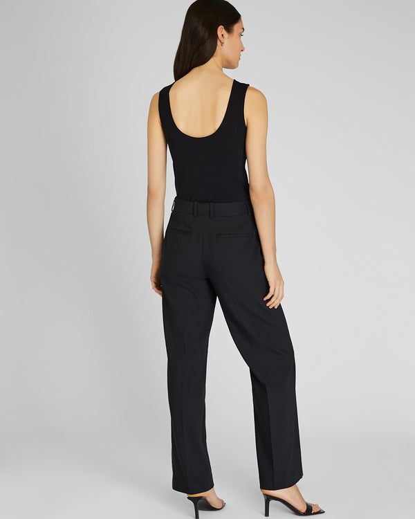 Club Monaco Straight Fit Linen Trouser Black