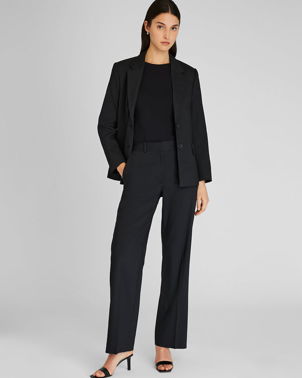 Club Monaco Straight Fit Linen Trouser Black