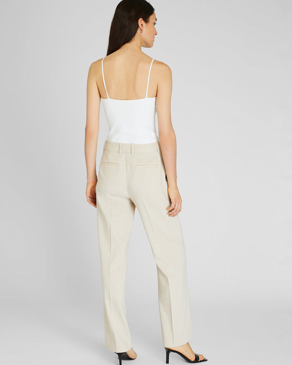 Club Monaco Straight Fit Linen Trouser Natural