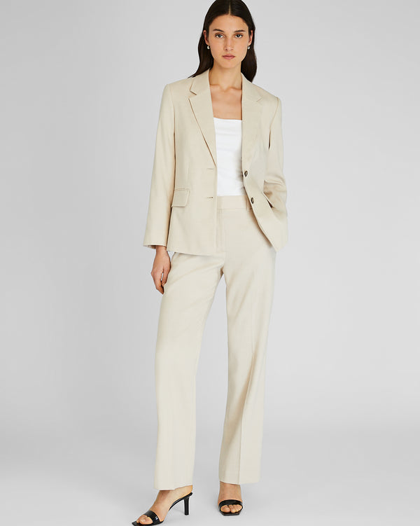 Club Monaco Straight Fit Linen Trouser Natural