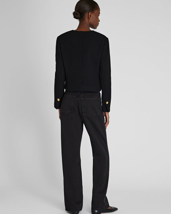 Club Monaco Straight Leg Cotton Twill Pant Black