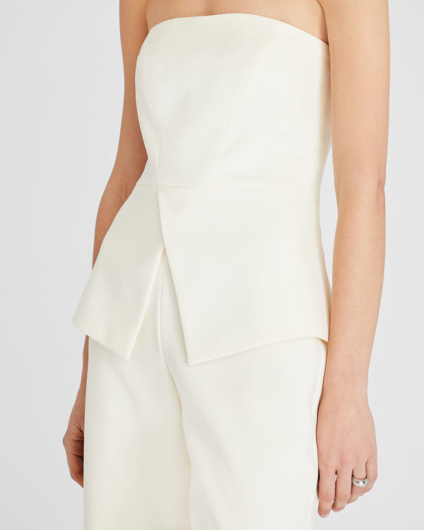 Club Monaco Strapless Bustier Jumpsuit Cream