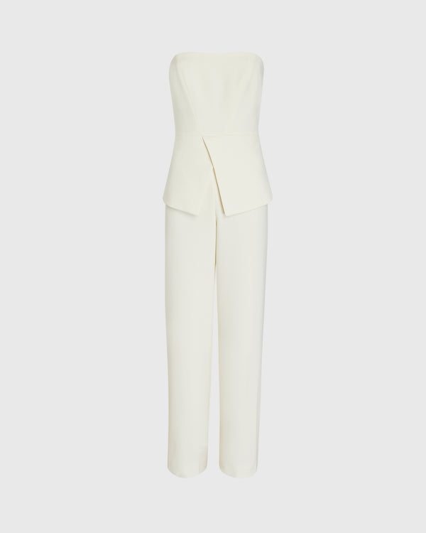 Club Monaco Strapless Bustier Jumpsuit Cream