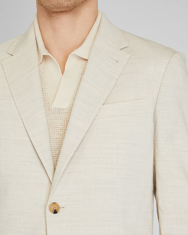 Club Monaco Stretch Linen Suit Jacket Natural