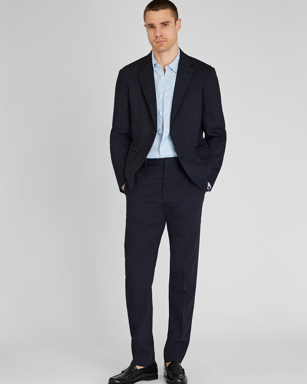 Club Monaco Stretch Linen Suit Jacket Navy