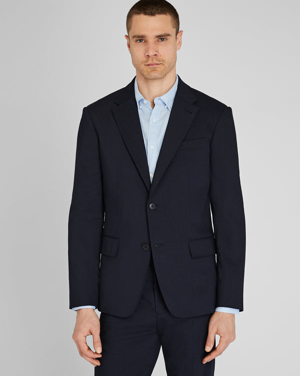 club monaco Stretch Linen Suit Jacket Navy