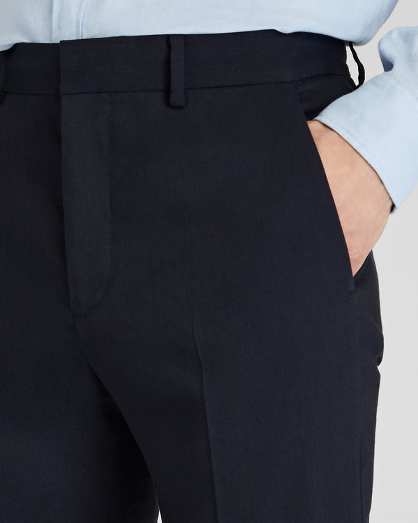 Club Monaco Stretch Linen Suit Trouser Dark Navy