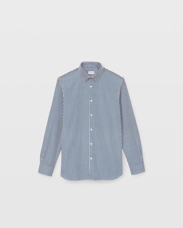 Club Monaco Stripe Poplin Dress Shirt Blue Stripe