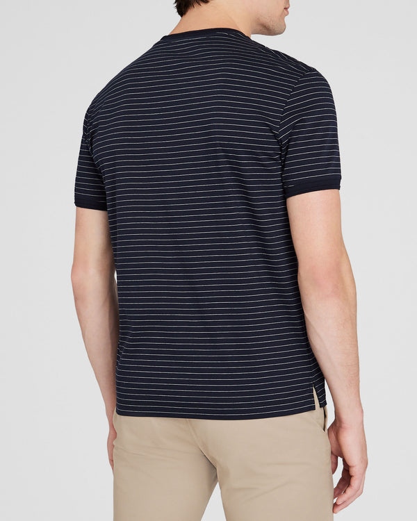 Club Monaco Striped Refined Tee Navy Stripe