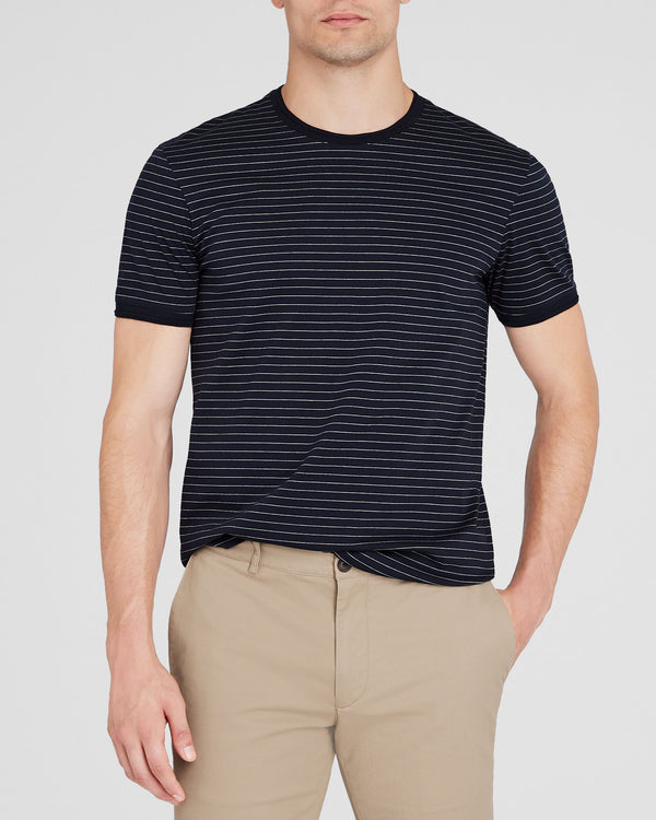 club monaco Striped Refined Tee Navy Stripe