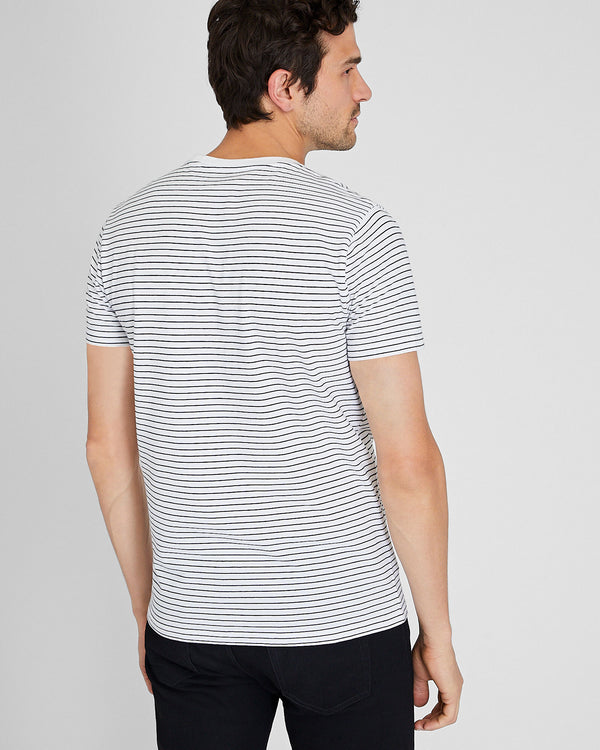 Club Monaco Striped Williams Pocket Tee Black