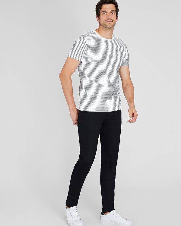 Club Monaco Striped Williams Pocket Tee Black