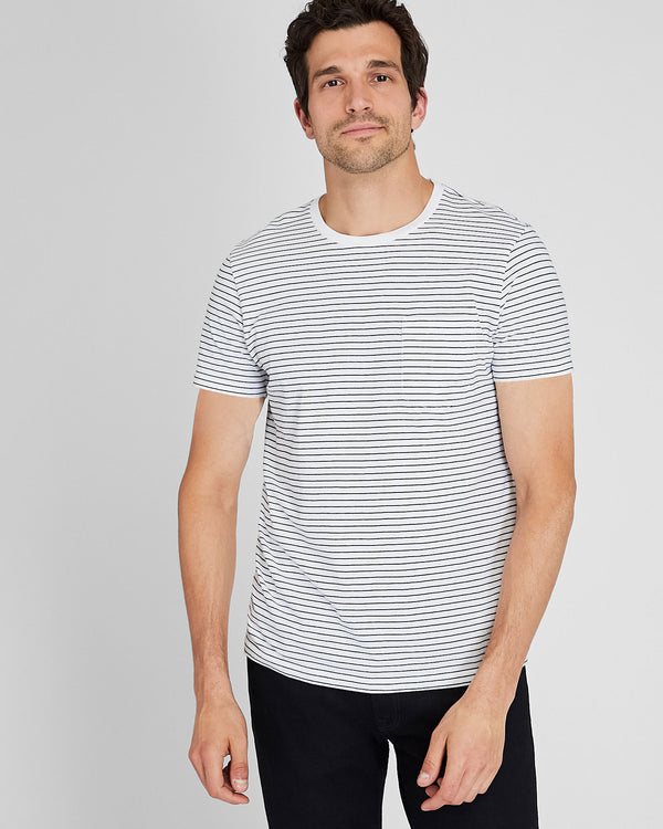 club monaco Striped Williams Pocket Tee Black