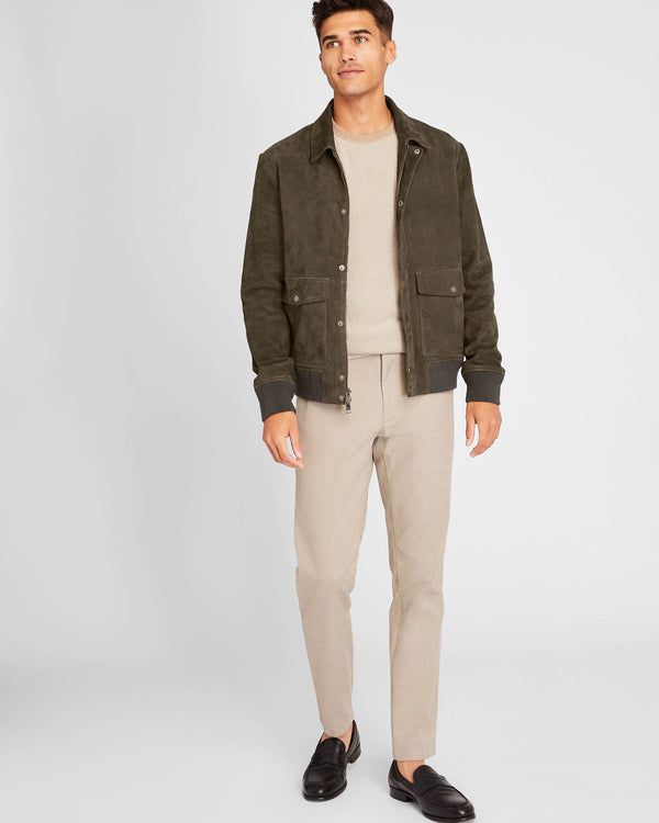 Club Monaco Suede Bomber Jacket Olive Drab