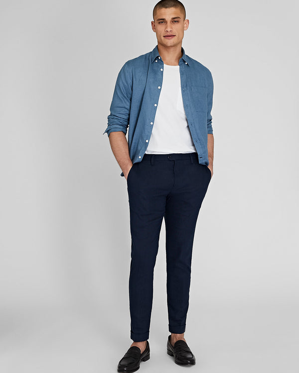 Club Monaco Sutton Linen Dress Pant Navy