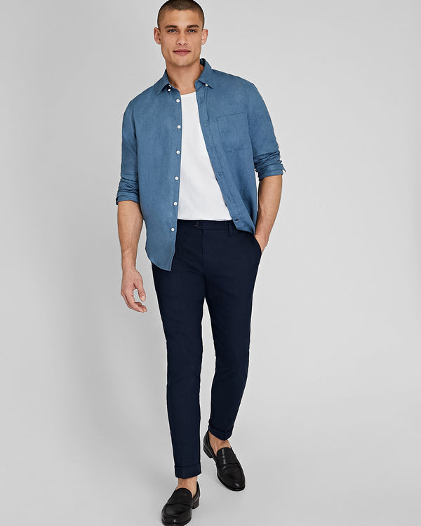 club monaco Sutton Linen Dress Pant Navy