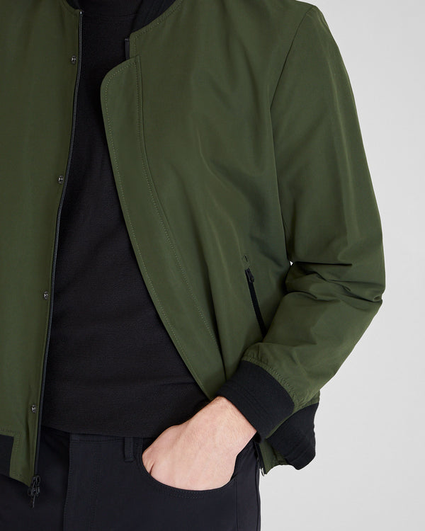 Club Monaco Tech Bomber Jacket Dark Green