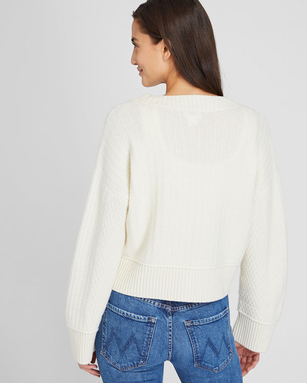 Club Monaco Textured Cashmere Cardigan Ivory