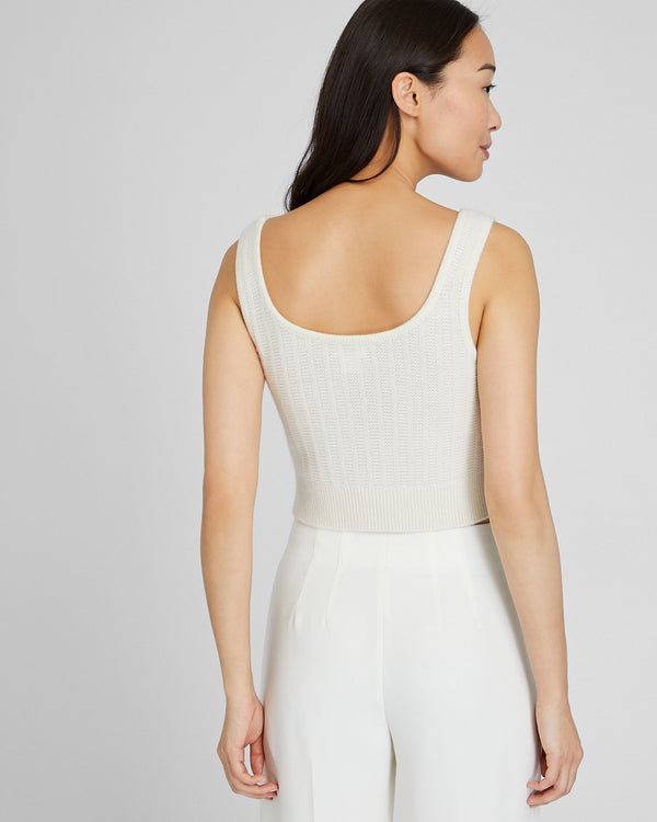 Club Monaco Textured Cashmere Shell Ivory