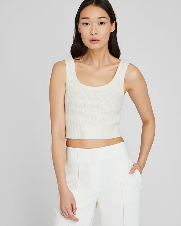 club monaco Textured Cashmere Shell Ivory