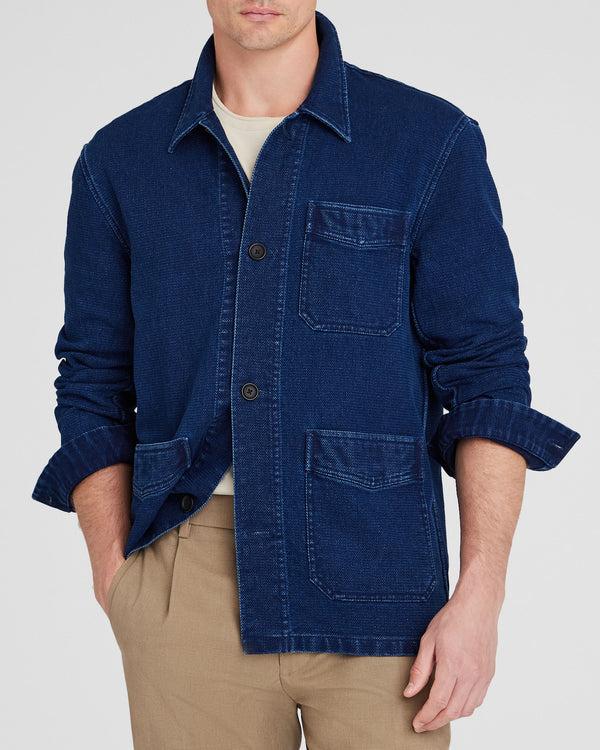 club monaco Textured Indigo Shirt Jacket Indigo