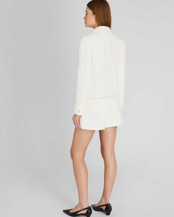 Club Monaco Textured Pintuck Short Off White