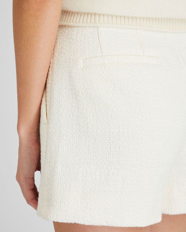 Club Monaco Textured Pintuck Short Off White