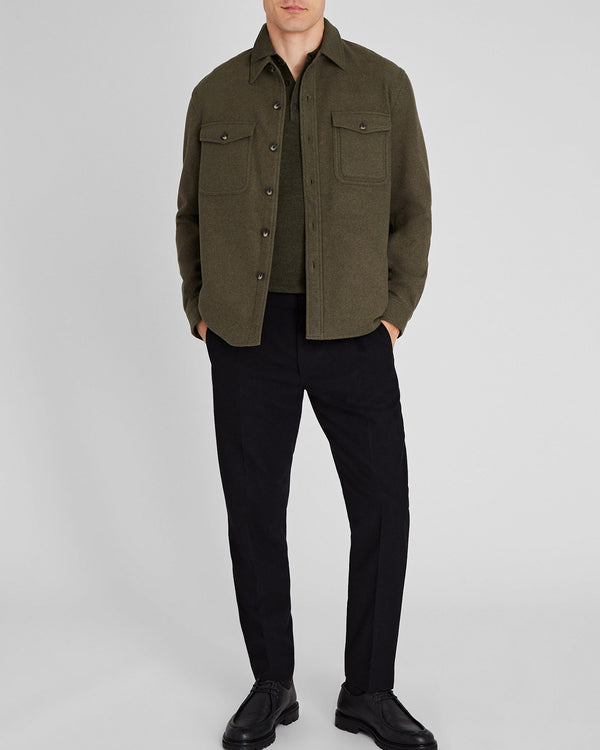 Club Monaco Textured Utility Shirt Jacket Olive