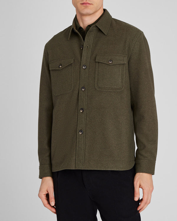 club monaco Textured Utility Shirt Jacket Olive