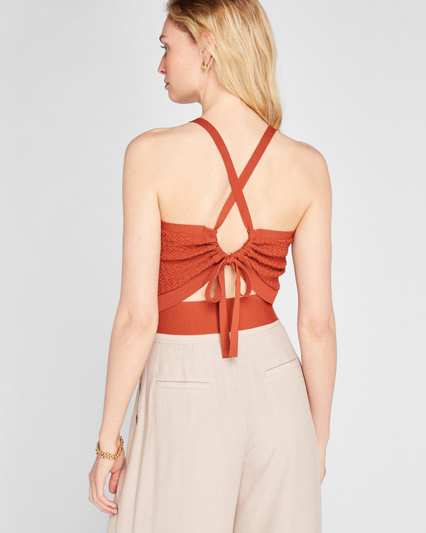 Club Monaco Tie Back Tank Burnt Orange