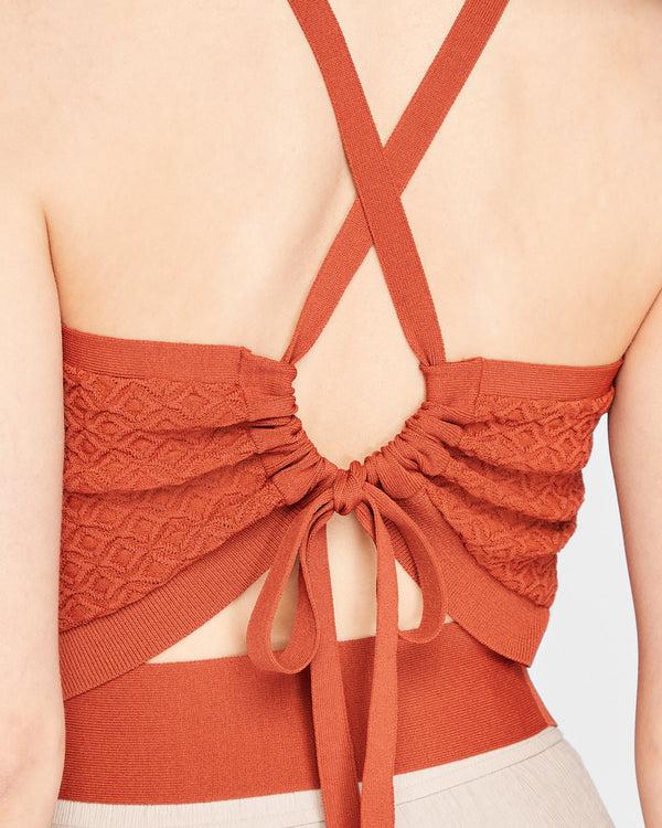 Club Monaco Tie Back Tank Burnt Orange