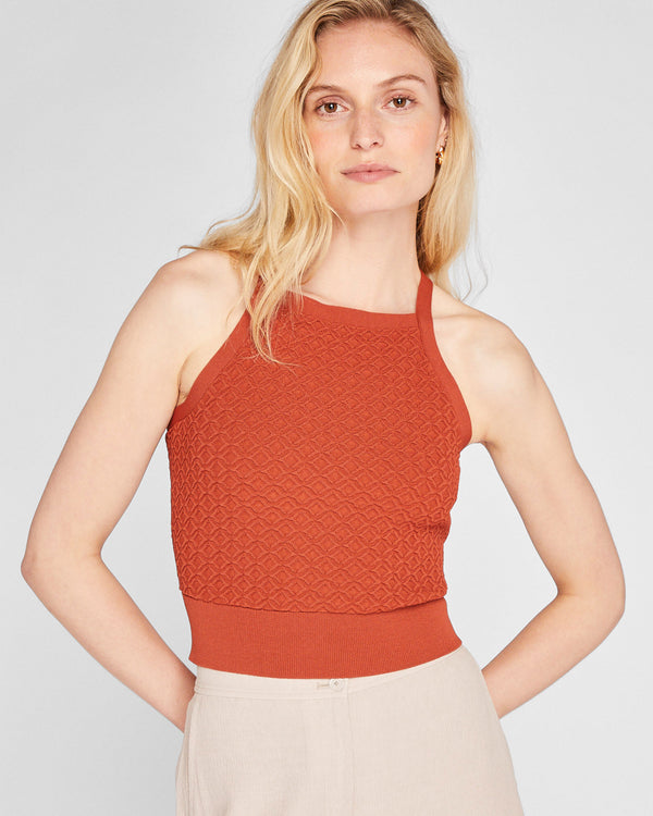 club monaco Tie Back Tank Burnt Orange