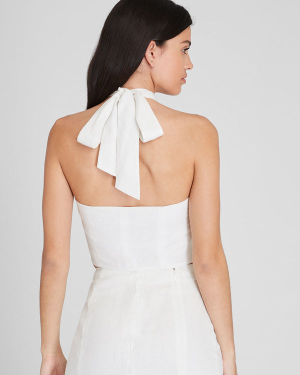 Club Monaco Tie Halter Top White