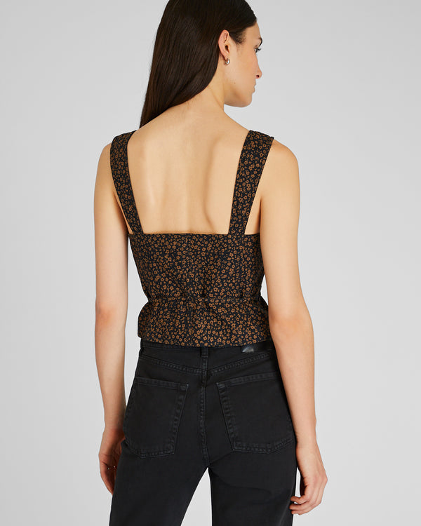 Club Monaco Tie Tank Brown Print