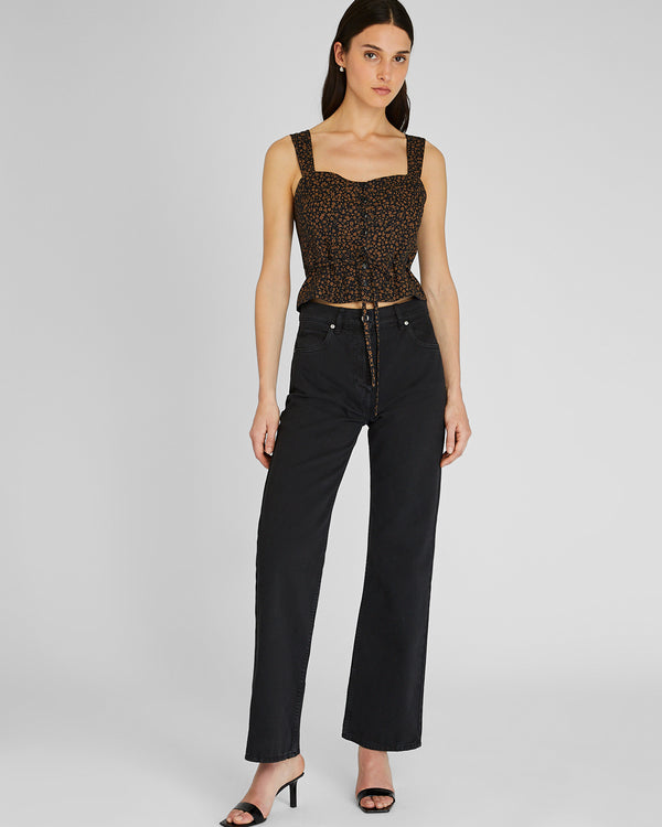 Club Monaco Tie Tank Brown Print