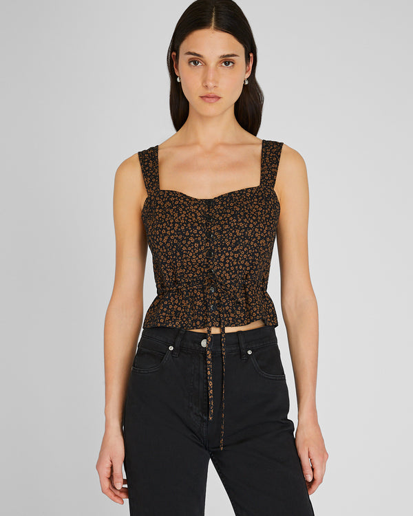 club monaco Tie Tank Brown Print
