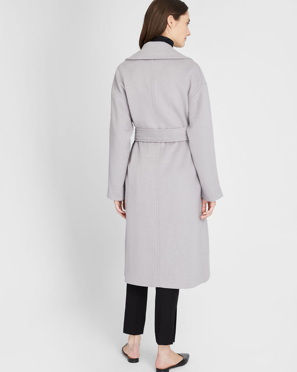 Club Monaco Tie Waist Wrap Coat Soft Lavender