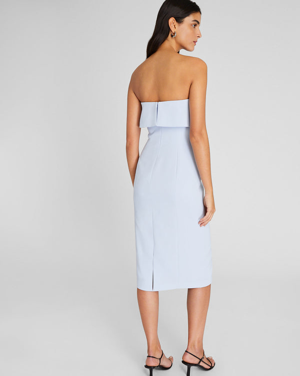 Club Monaco Tiered Overlay Tube Dress Light Blue