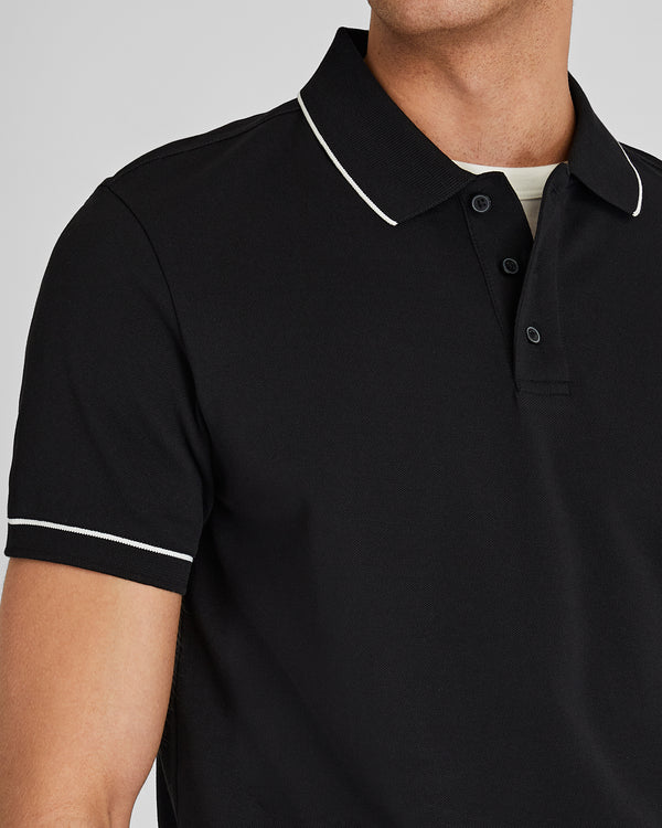Club Monaco Tipped Piqué Polo Black