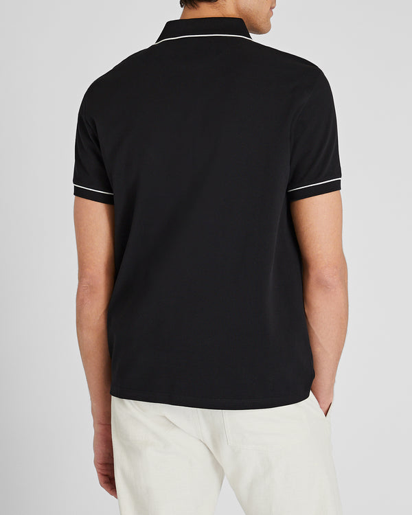Club Monaco Tipped Piqué Polo Black