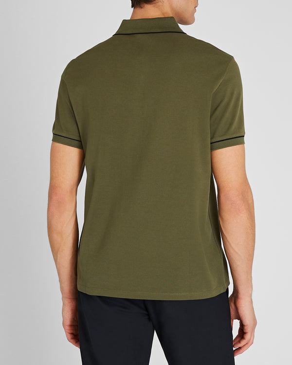Club Monaco Tipped Piqué Polo Olive