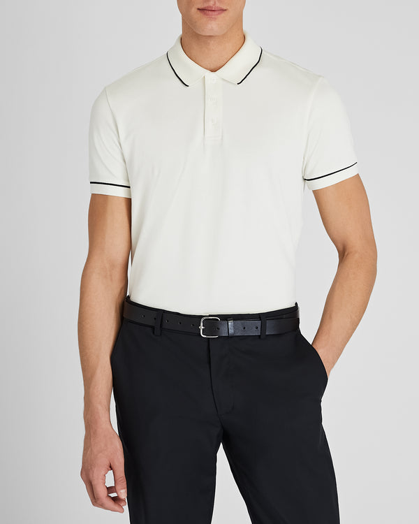 club monaco Tipped Piqué Polo White