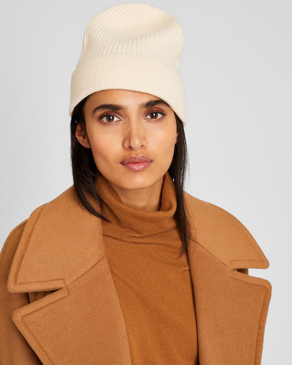 Club Monaco Turnback Rib Hat Cream