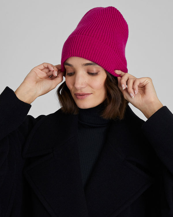 Club Monaco Turnback Rib Hat Fuchsia