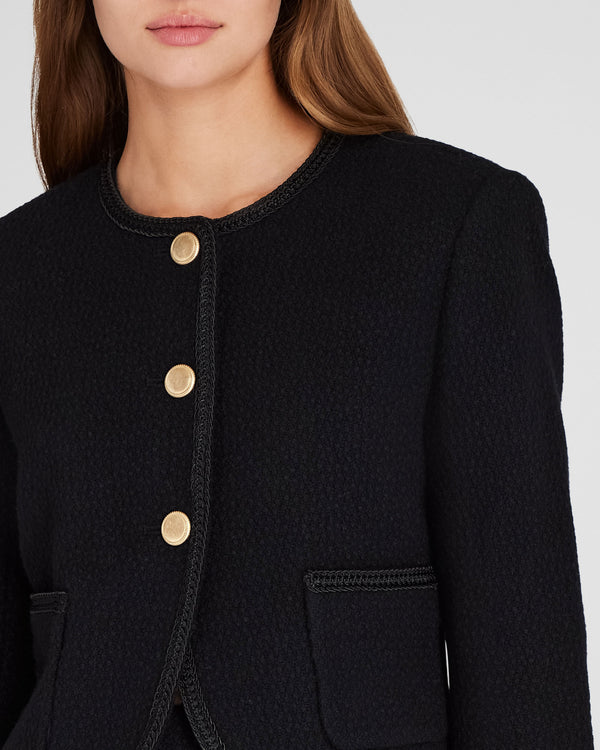 Club Monaco Tweed Cutaway Jacket Black