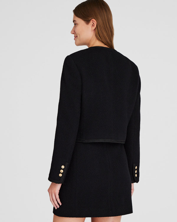 Club Monaco Tweed Cutaway Jacket Black