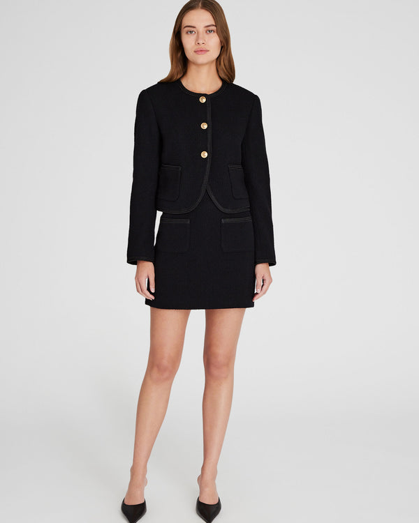 Club Monaco Tweed Cutaway Jacket Black